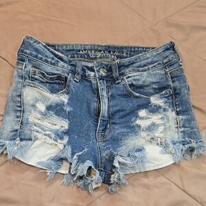 American Eagle Outfitters Ripped Blue Jean Shorts